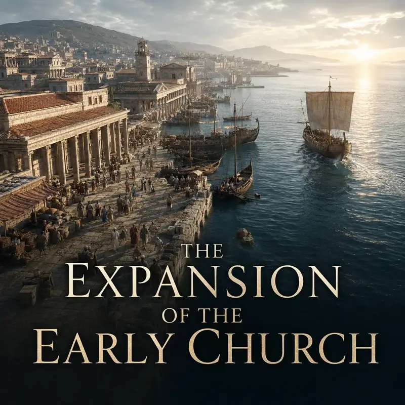 The routes and cities through which Christianity spread.
